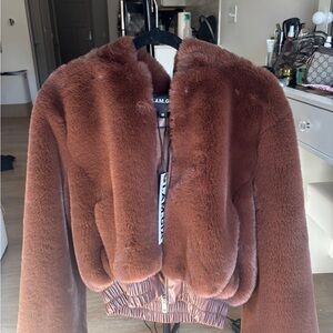 Brown Faux Fur Jacket I.AM.GIA